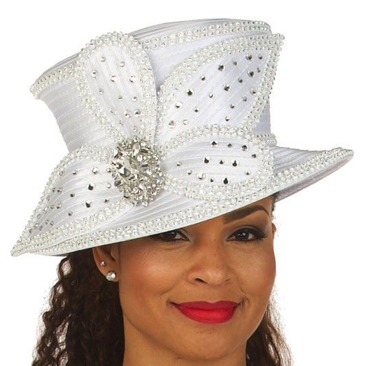 Giovanna HR22132-WHT-QS Church Hat