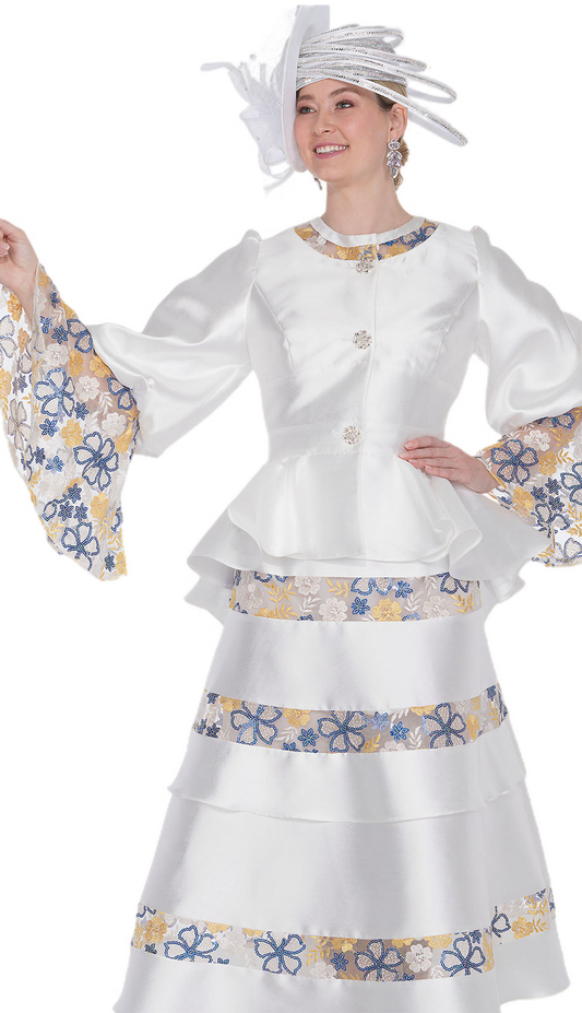 Champagne Italy 6025-WHT Church Suit