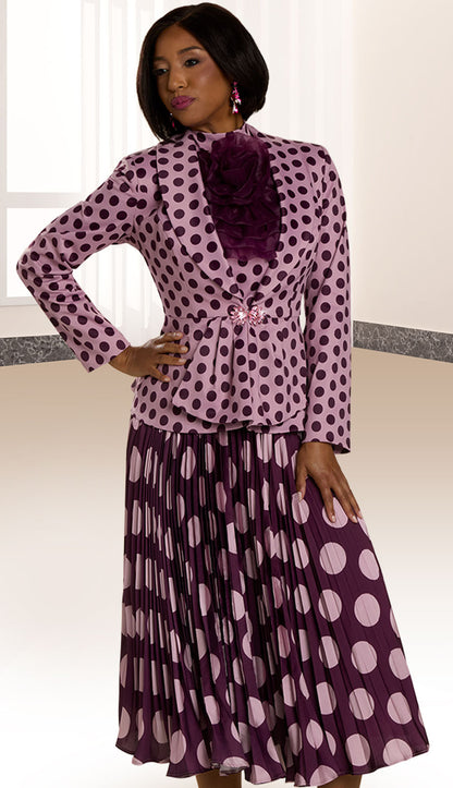 Donna Vinci 12148-BWO-QS Church Suit