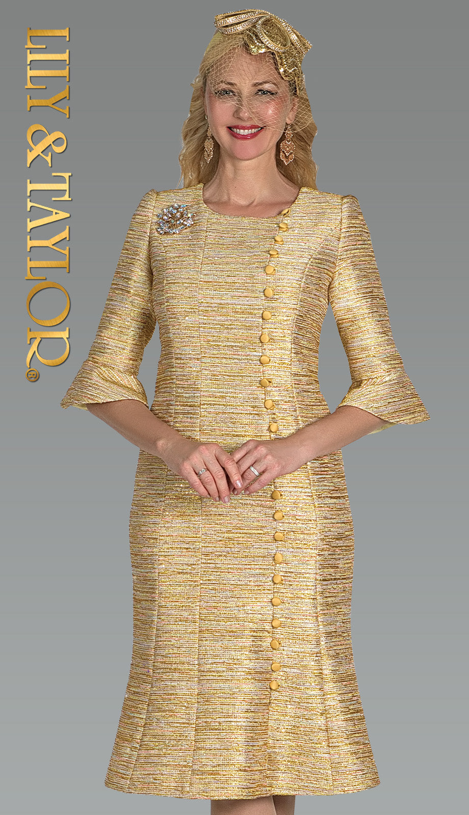 Lily And Taylor 5188-GLD Church Dress
