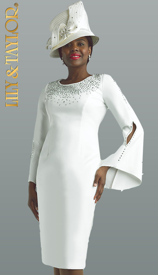 Lily And Taylor 3889-WHT Church Dress