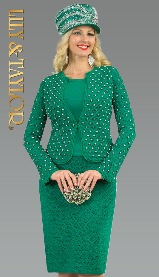 Lily And Taylor 838-EMR-QS Church Dress