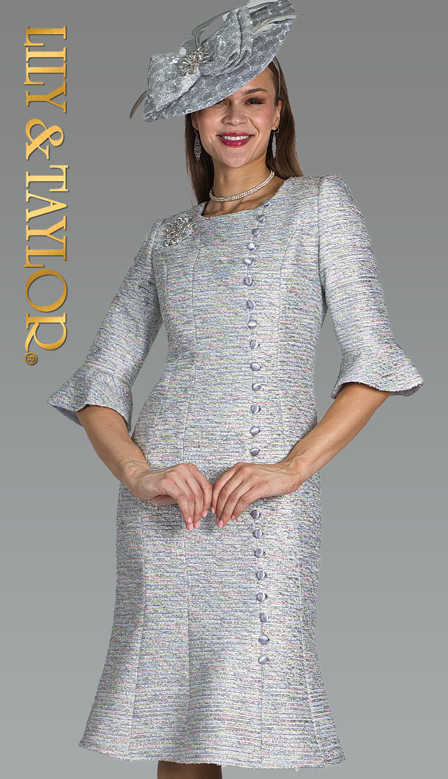 Lily And Taylor 5188-SLV Church Dress
