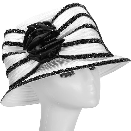 Giovanna HR22139-WTBLK-QS Church Hat