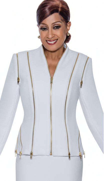 Dorinda Clark Cole 4992-WHT-QS Church Suit
