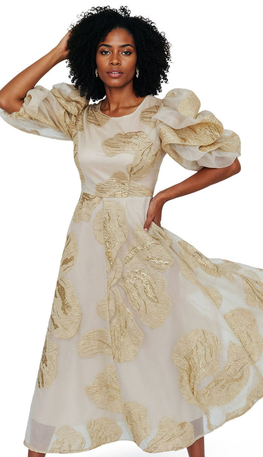 Donna Vinci 12266-TAN Church Dress