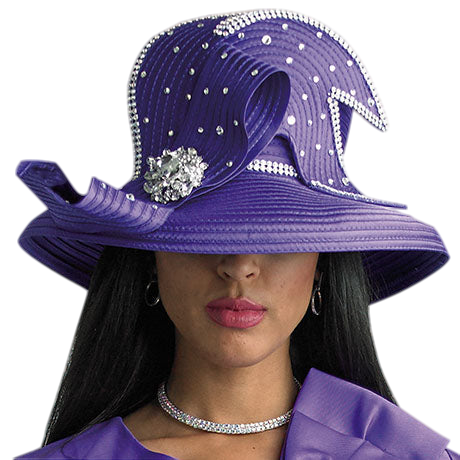 Lily And Taylor H105-PUR Church Hat