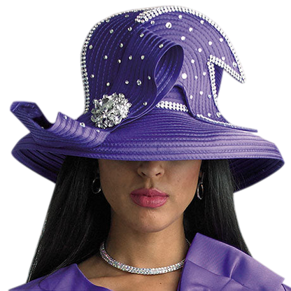 Lily And Taylor H105-PUR Church Hat