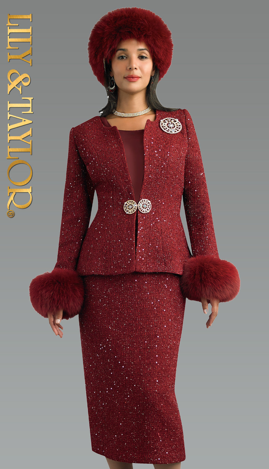 Lily and Taylor 5085-WNE-QS Church Dress