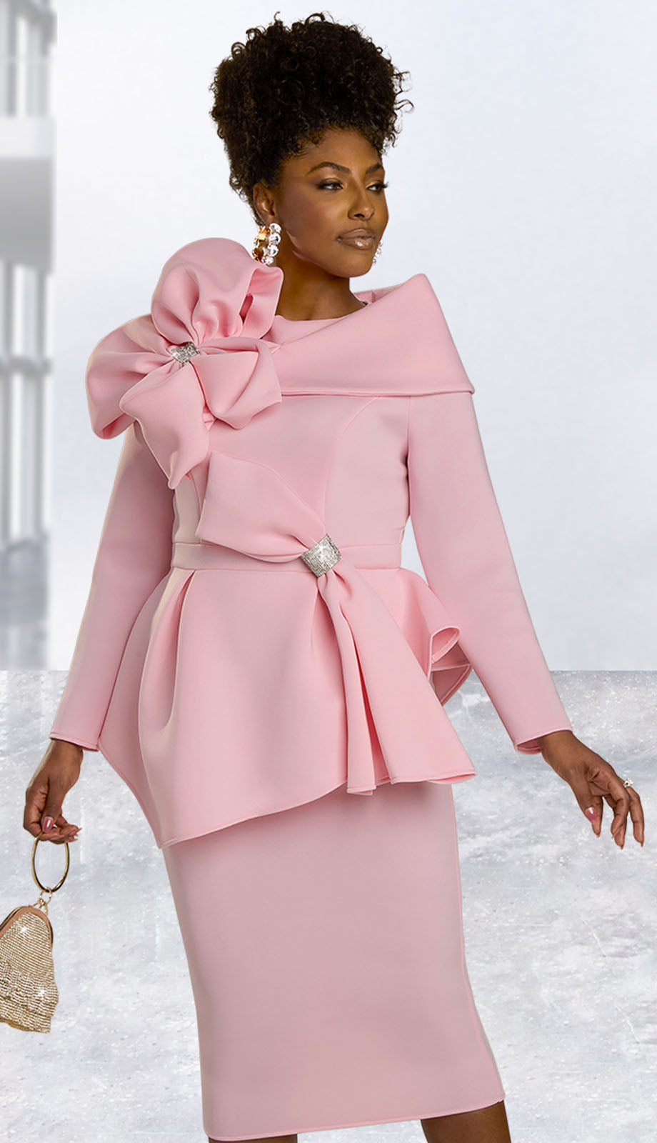 Donna Vinci 12138-PNK Sunday Church Suit