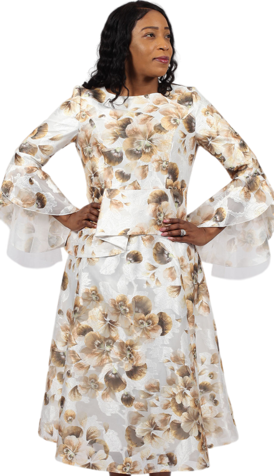 Diana Couture 8927-BRN Church Dress