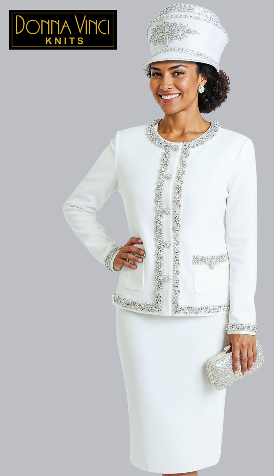 Donna Vinci 13468-WHT Church Suit