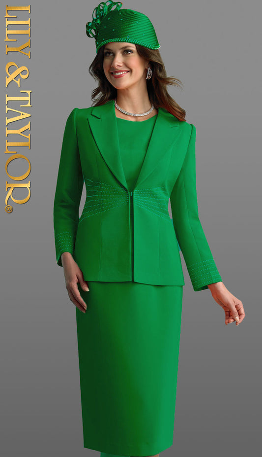 Lily And Taylor 4744-EMR-QS Church Suit