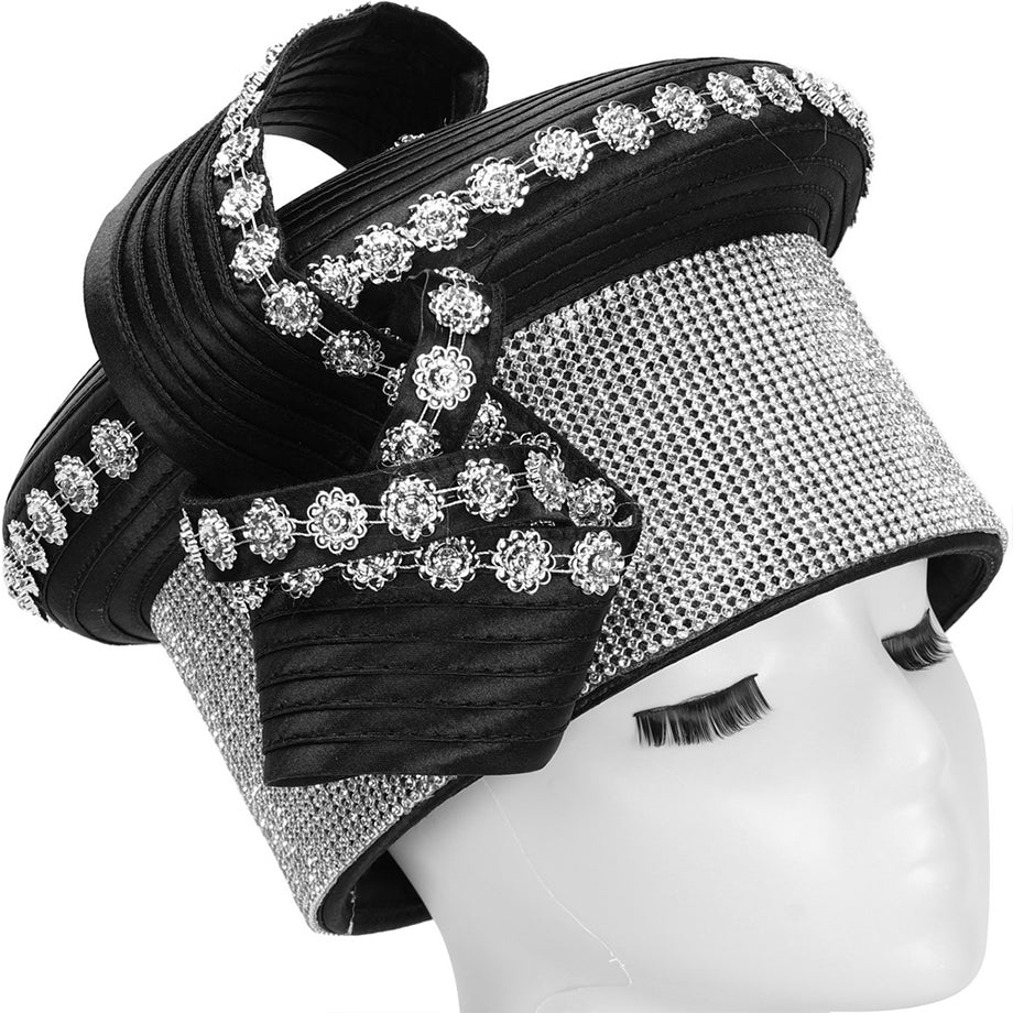 Giovanna HR22141-BLK Church Hat