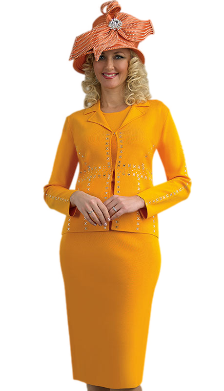 Lily And Taylor 769 Church Suit-YEL-Hat