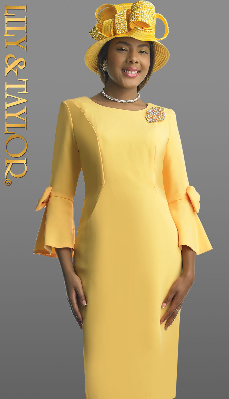 Lily And Taylor 4154-YLW-QS Church Dress