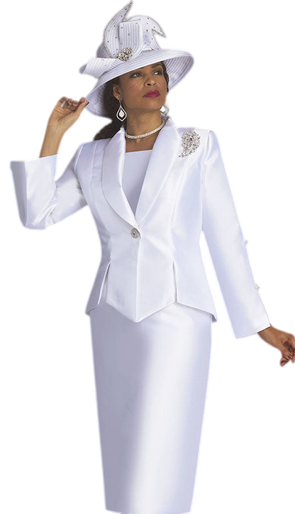 Lily And Taylor 4343-WHT-IH Church Suit