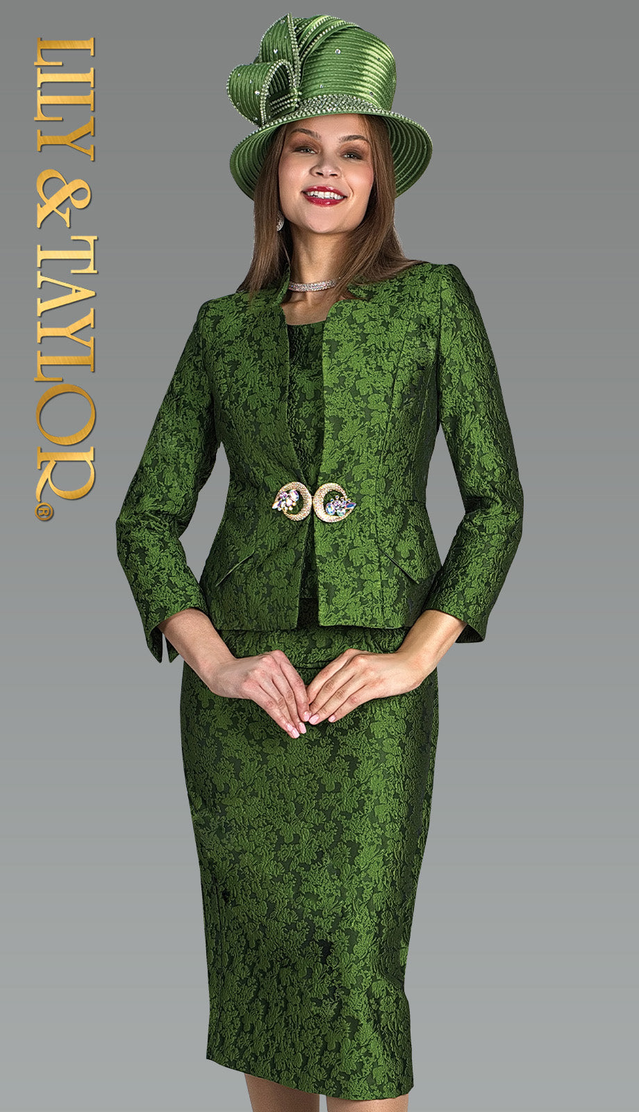 Lily And Taylor 5220-GRN Church Suit
