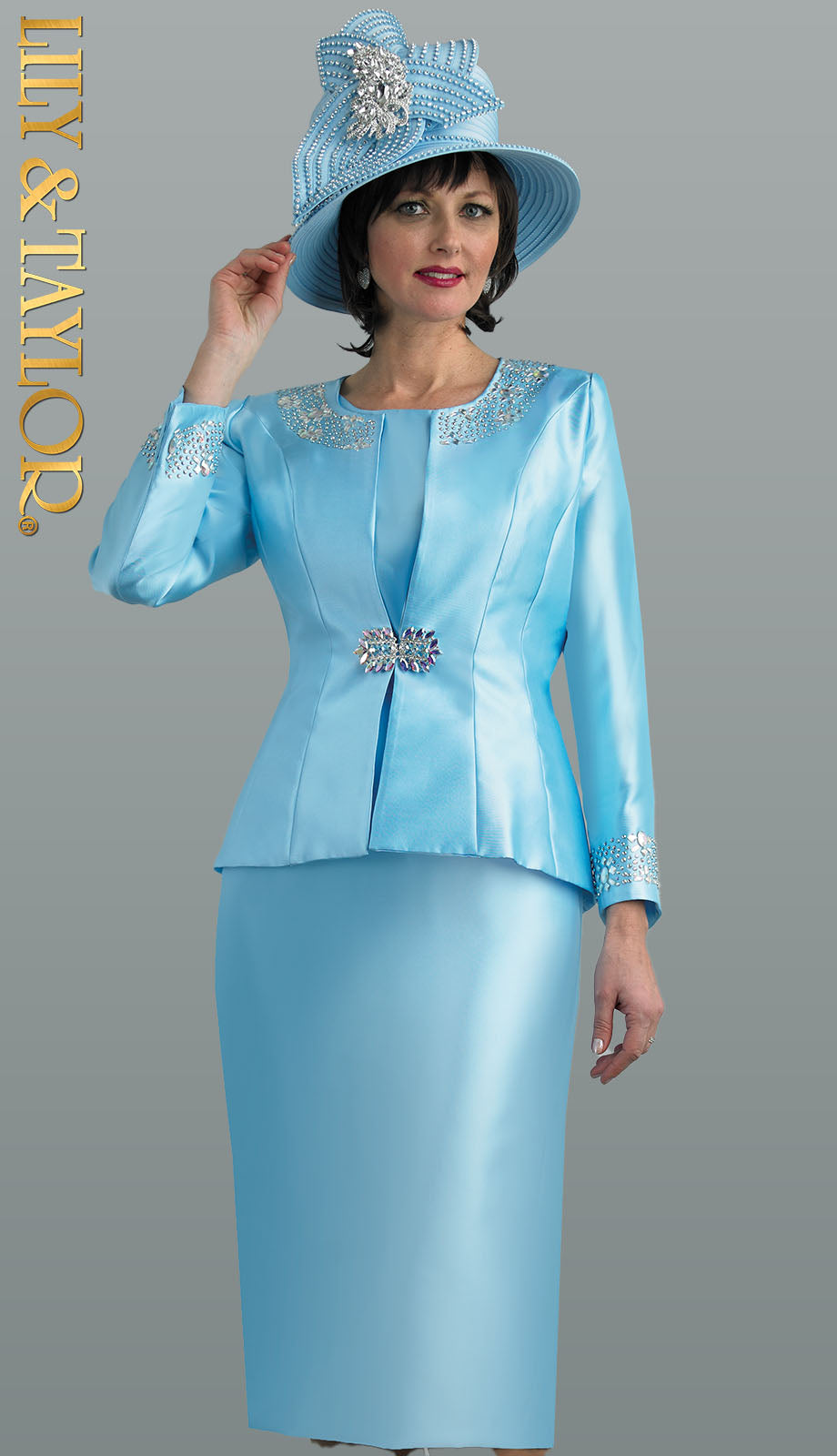 Lily And Taylor 3800-BLU Church Suit