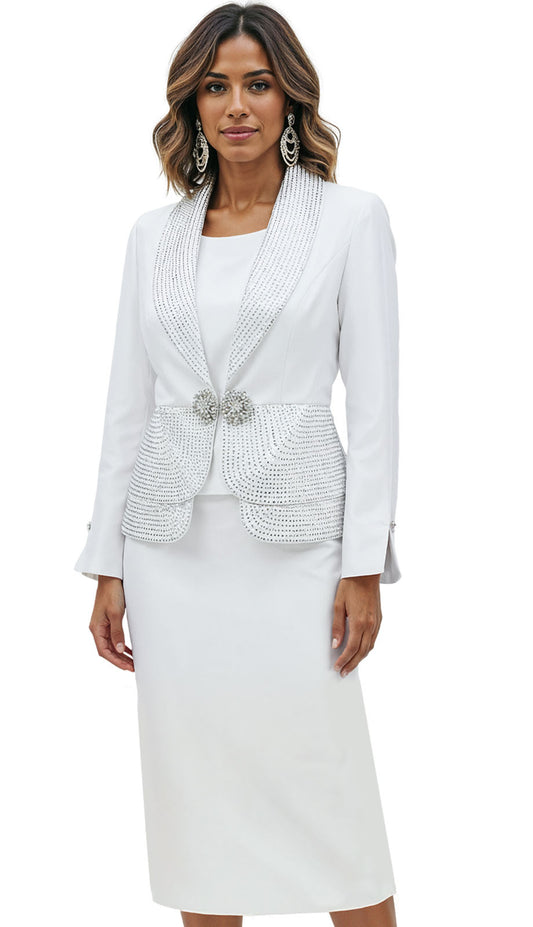Donna Vinci 12272-WHT Church Suit