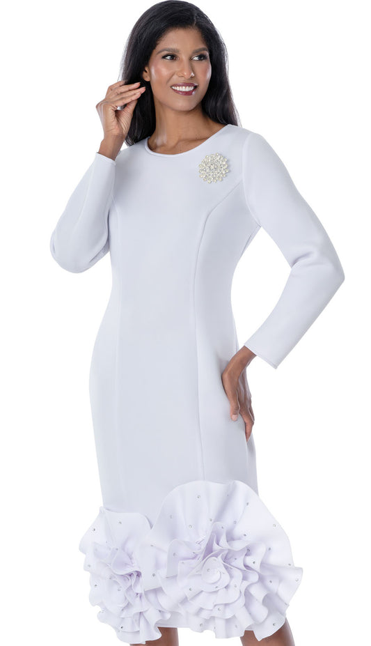 Nubiano 100681-WHT-QS Church Dress