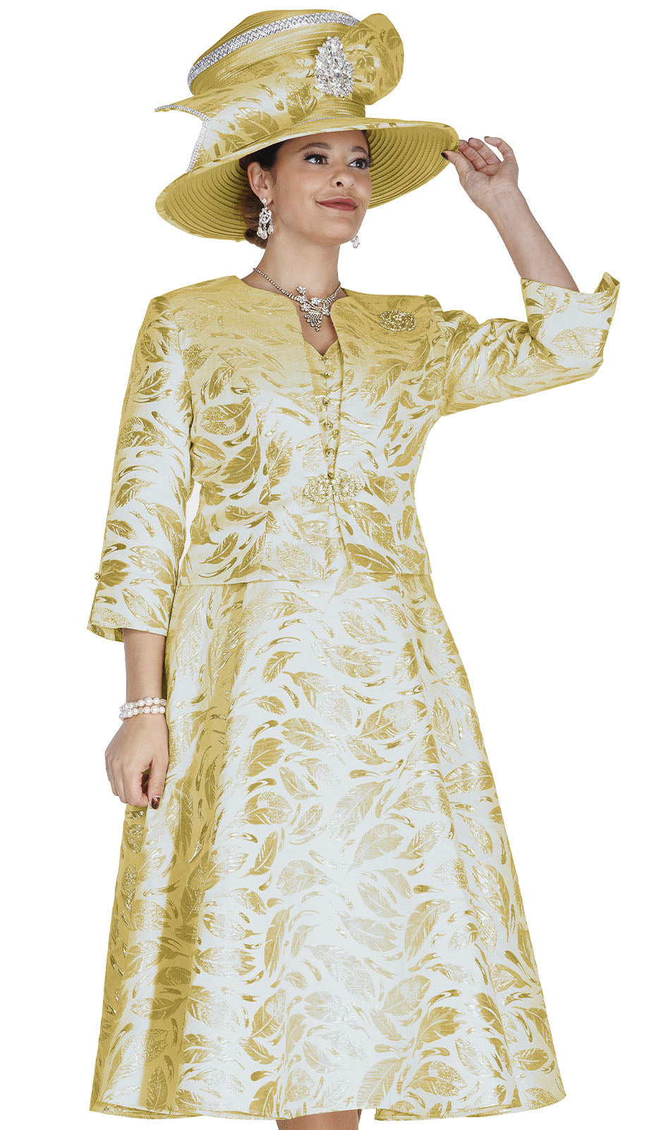 Champagne Italy 6416-GLD Church Dress