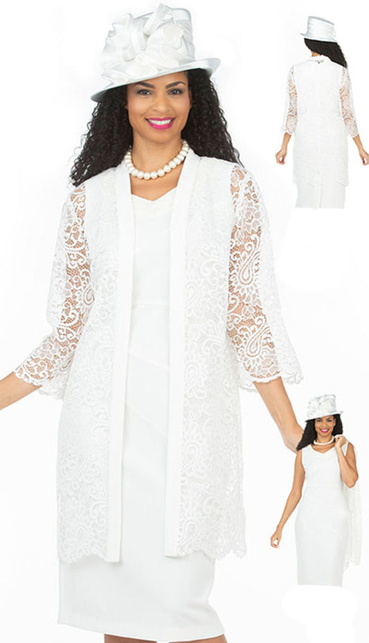Giovanna D1565-WHT-CO Womens Church Dress