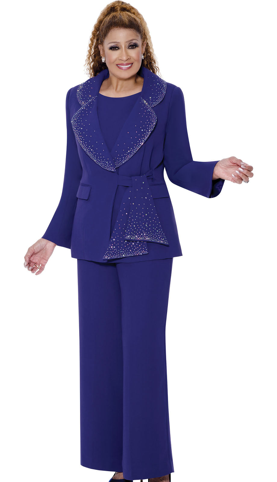 Dorinda Clark Cole 309093-PUR Ladies Pant Suit