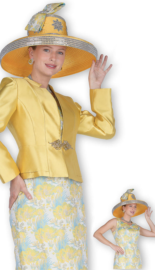 Aussie Austine 6209-GLD-H Womens Church Suit Hat