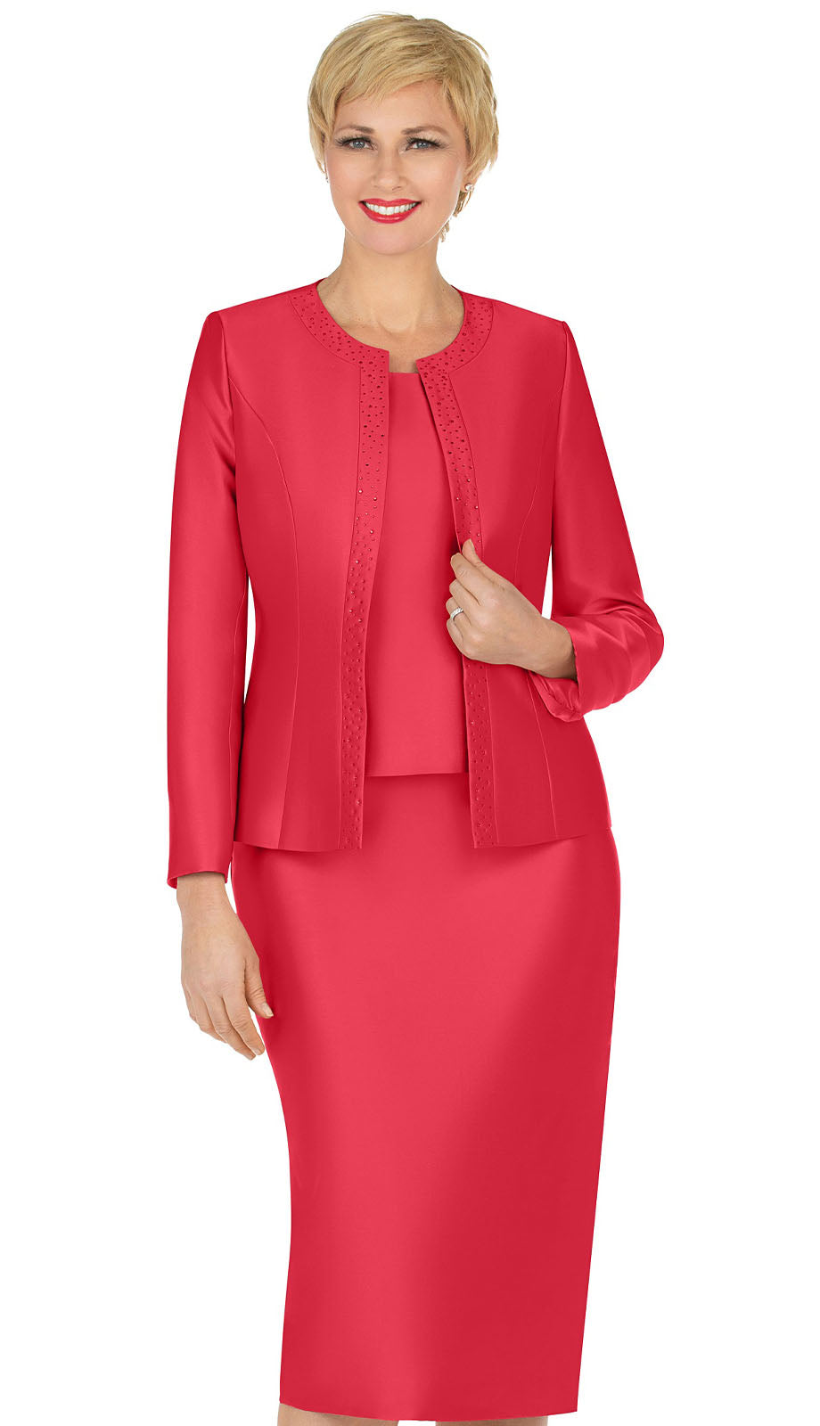 Giovanna 1153-RED-CO Church Suit