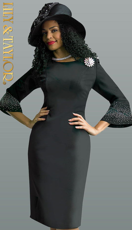 Lily And Taylor 4092-BLK First Church Dress-Hat