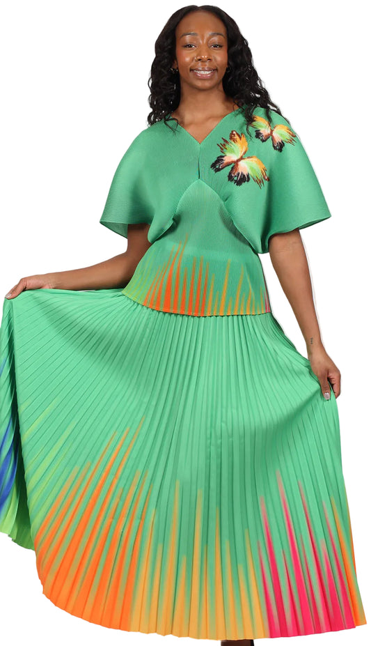 Diana Couture 8073-GRN Church Dress