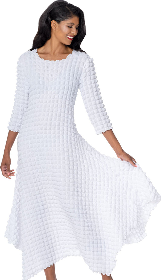 Divine Casuals DC2031-WHT-QS Church Dress