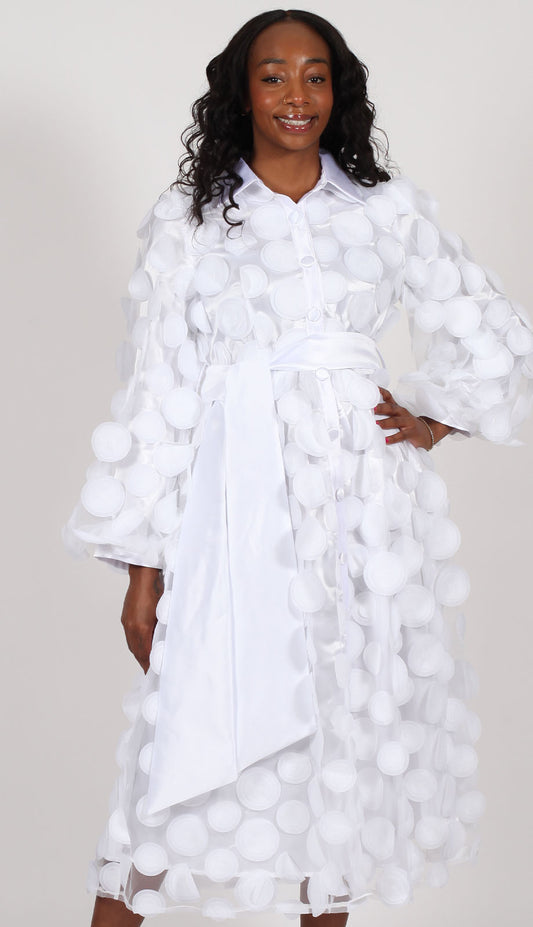 Diana Couture 9091-WHT Womens Church Dress