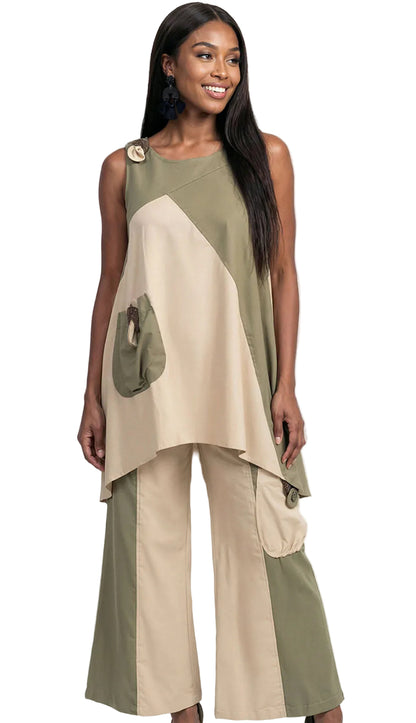 Lisa Rene 3389-BWO Pants Set
