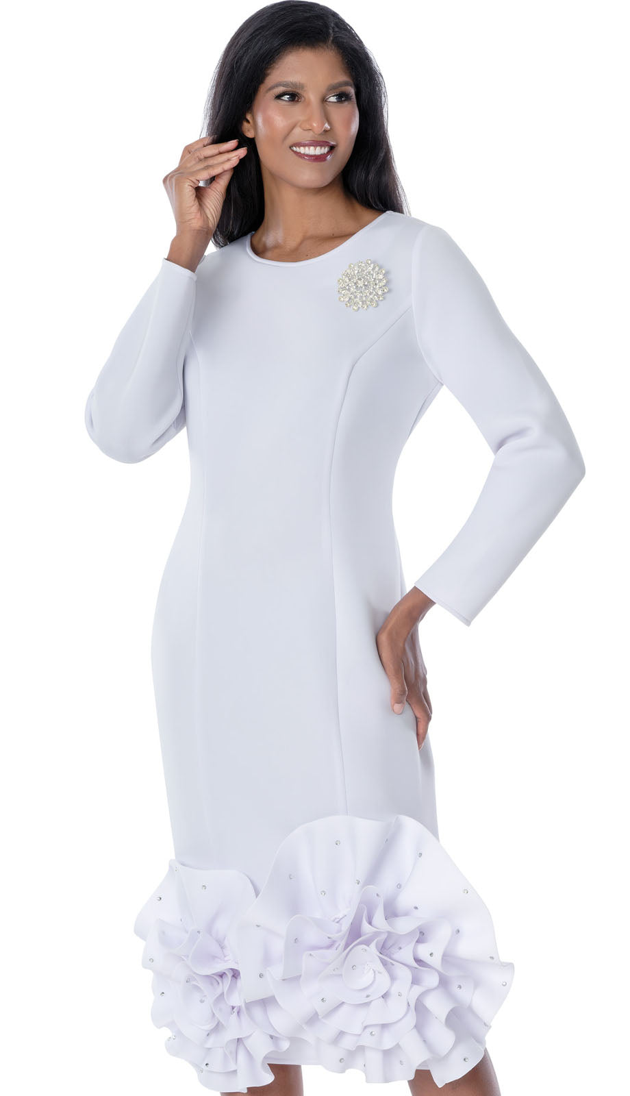 Nubiano 100681-WHT Church Dress