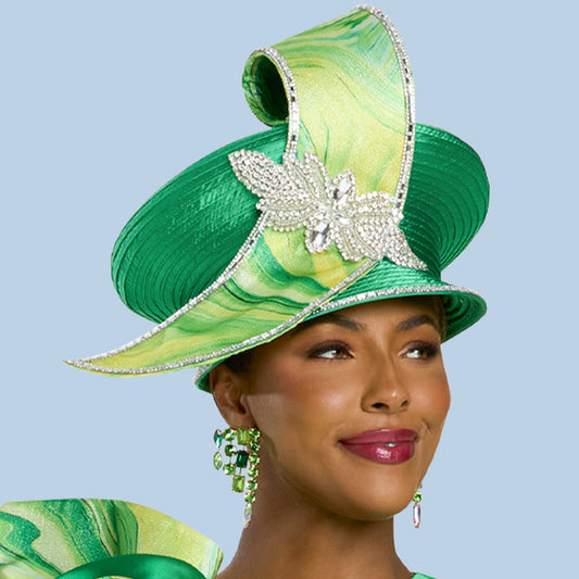 Donna Vinci H12227-GRN-QS Womens Church Hat