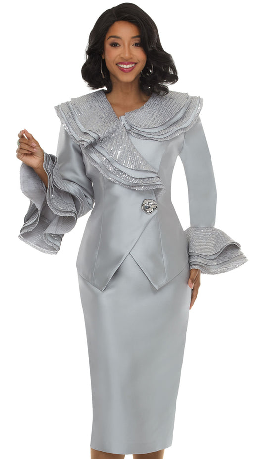 Lisa 3381-SLV-QS Church Suit