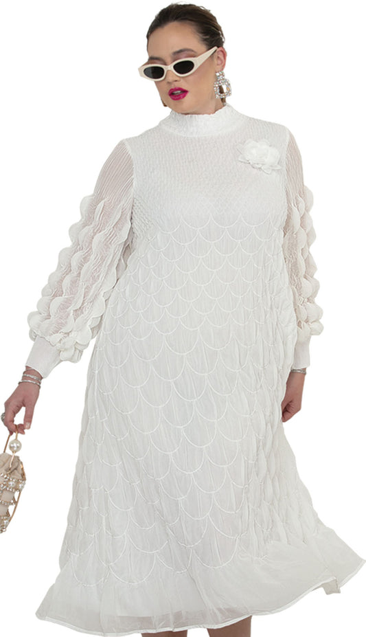 Luxe Moda LM481-WHT Church Dress
