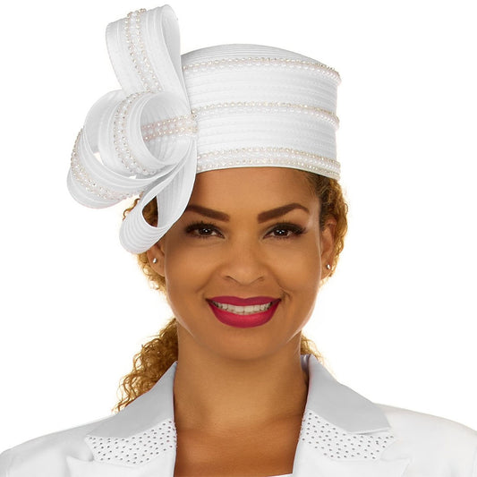 Giovanna H0977-80-WHT-QS Church Hat