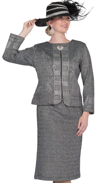 Elite Champagne Knit 5964-GRY-QS Church Suit
