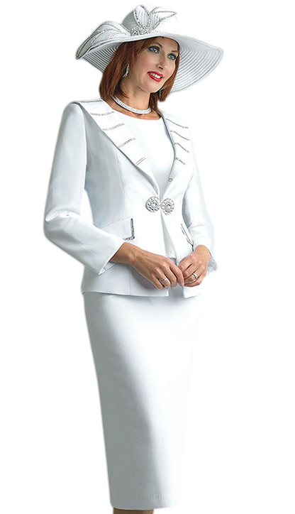 Lily And Taylor 4624-WHT Church Suit