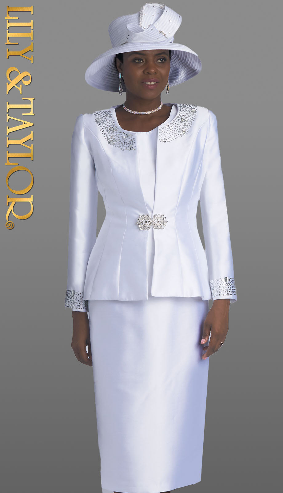 Lily And Taylor 3800-WHT Church Suit