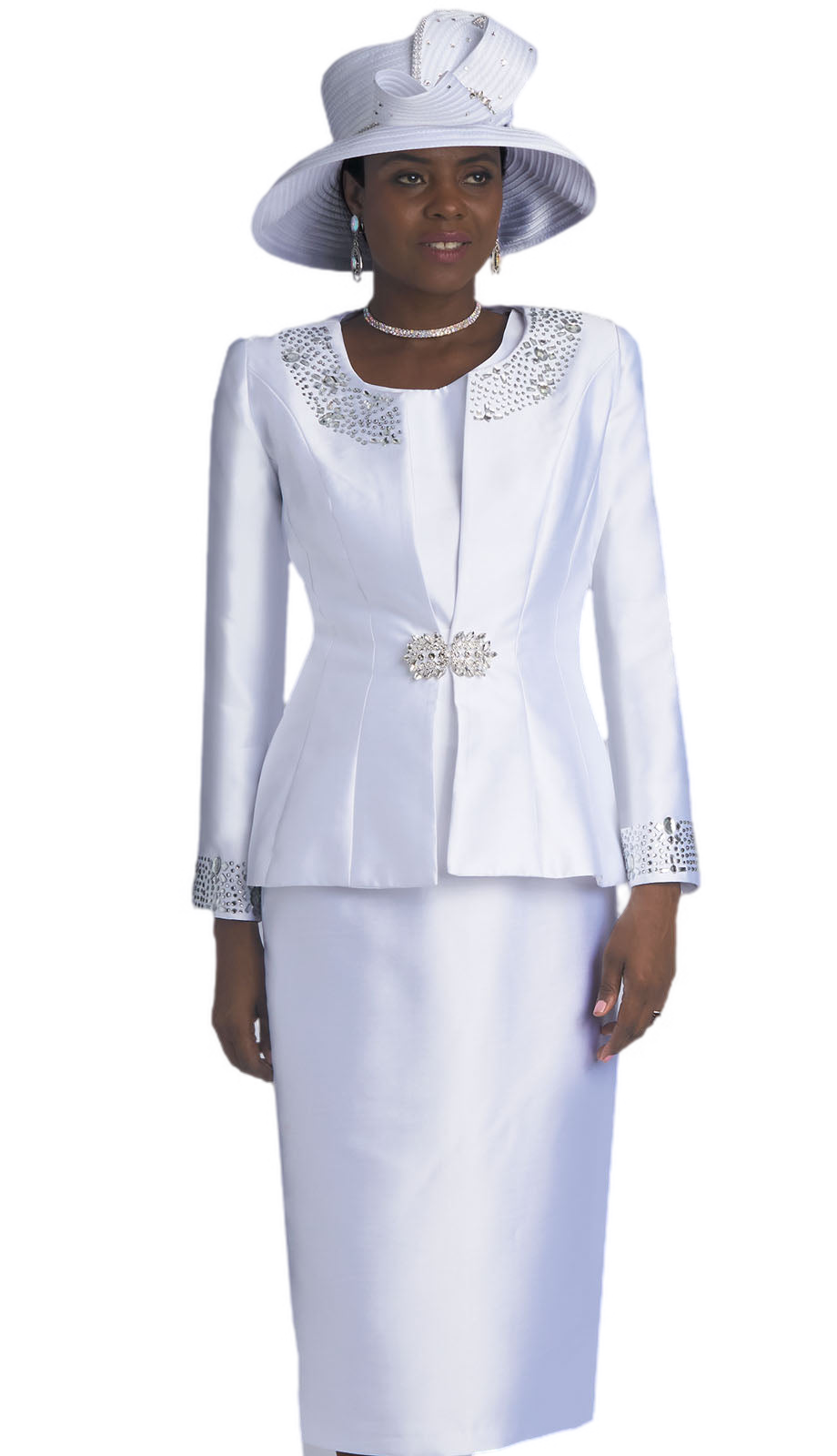 Lily And Taylor 3800-WHT Church Suit