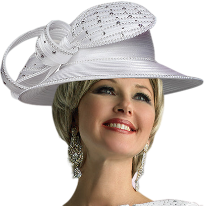 Lily And Taylor H398-WHT Church Hat