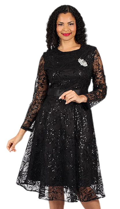 Diana Couture 8639-BLK Church Dress