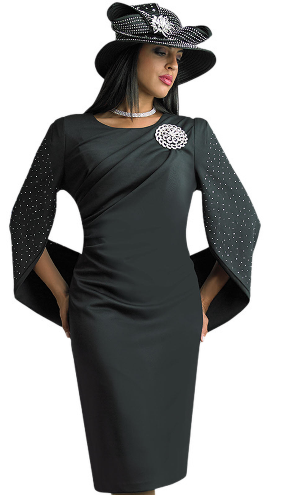 Lily And Taylor 3909-BLK-QS Church Dress