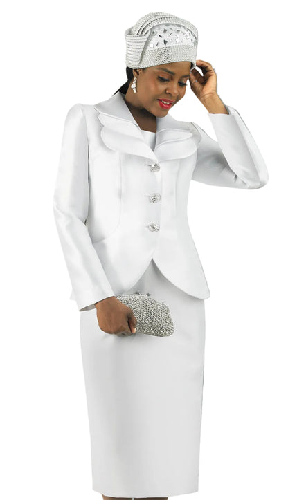 Lily And Taylor 4925-WHT-QS Church Hat