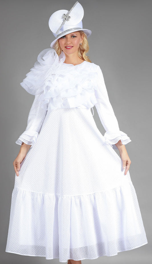 Giovanna D1674-WHT-CO Church Dress
