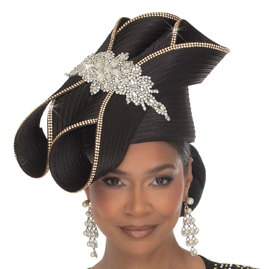 Donna Vinci H13471-BLK-QS Church Hat